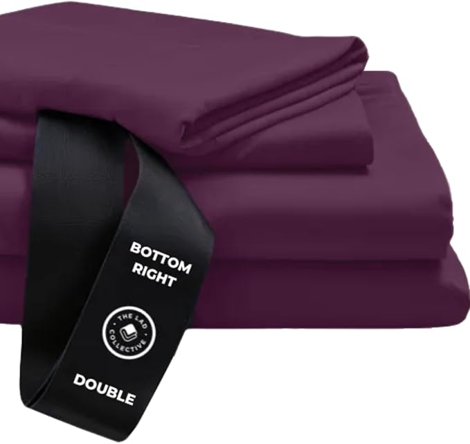 THE LAD COLLECTIVE 3.0 Queen Bedding Set - 4-Piece Bedset w/Fitted Sheet, Top Sheet & 2 Standard Pillowcases [Duvet Not Included] - Bamboo-Cotton - New England