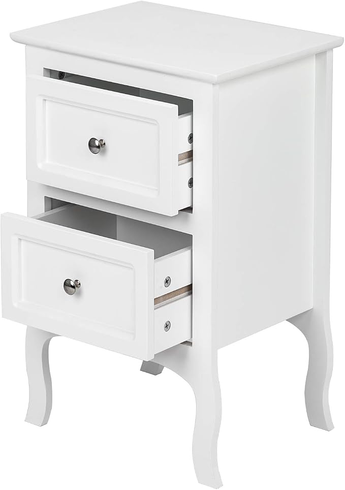Bonnlo White Nightstand Set of 2, Nightstands - Image 7