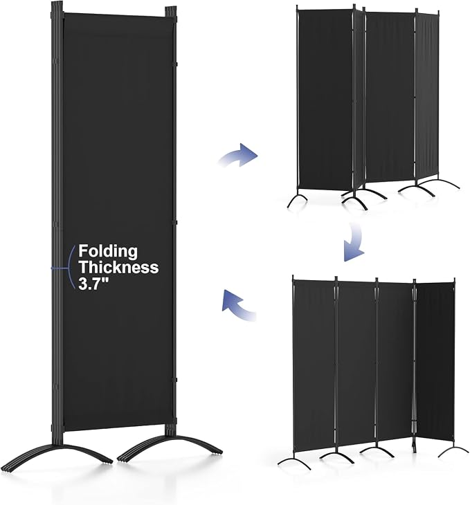 Morngardo Upgraded Room Divider Folding Privacy Screens 4 Panel Partitions 88" - Image 4