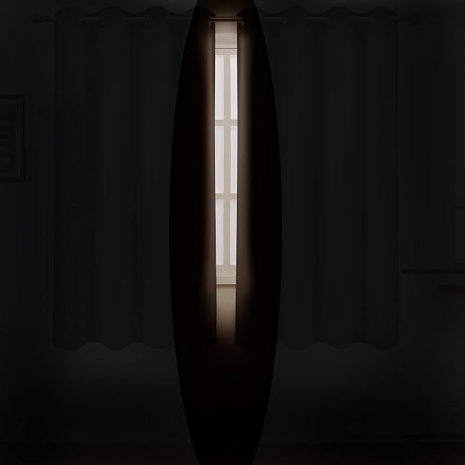 Chocolate Brown Blackout Curtains 66 x 63 Inch Length/Set of 2 Curtain - Image 3
