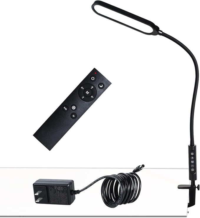 18W 3000LM LED Clamp Desk Lamp | CRI 95 Eye-Caring Light by Unknown