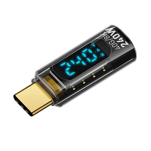 chenyang USB C Digital Display Adapter, USB 4.0 Type C Male to Female 40Gbps 8K@60Hz Data Transfer PD 240W Fast Charging Power Meter Tester Converter Adapter