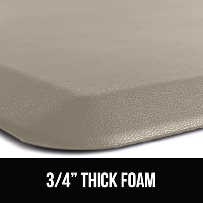 GORILLA GRIP Comfortable Cushioned Kitchen Mats for Floor, Waterproof and Stain Resistant Soft Top, 3/4 Inch Thick Ergonomic Standing Desk Anti Fatigue Mat, Foam Supports Ankles and Feet, 17x24, Taupe