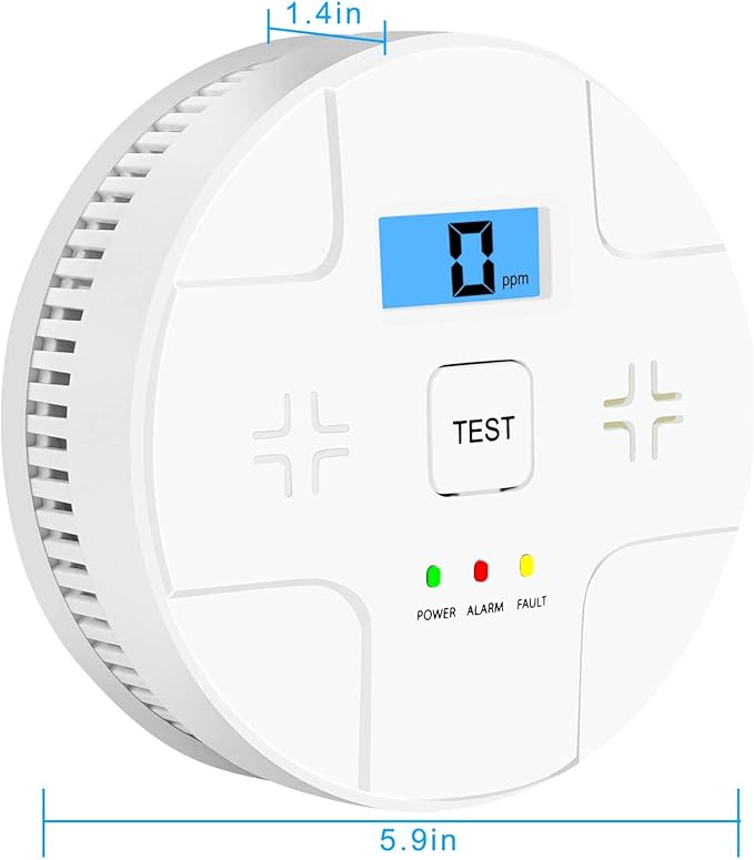 Combination Smoke Carbon Monoxide Alarm Detector Powered by Battery,Dual Alarm Sensor of Smoke and CO,Easy to Install