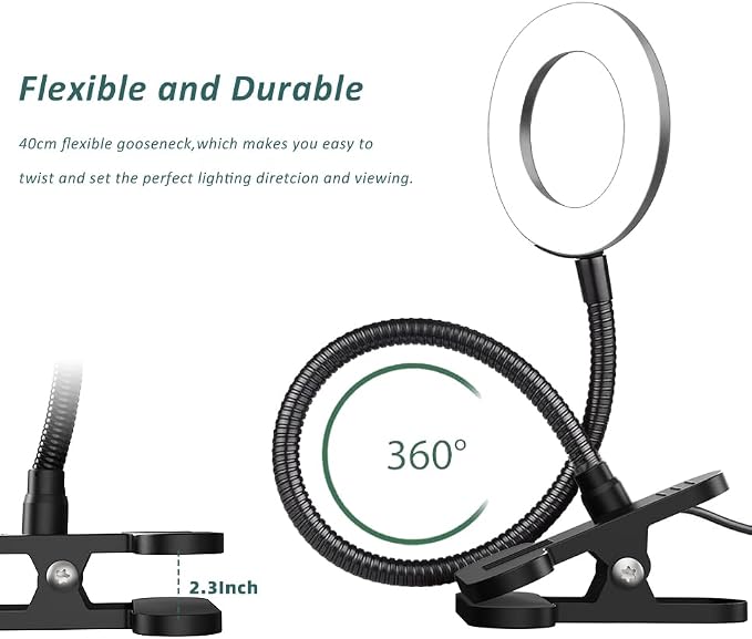 LED Desk Lamp with Clamp, 3 Color Modes, 10 Brightness | Eye-Caring Reading - Image 2