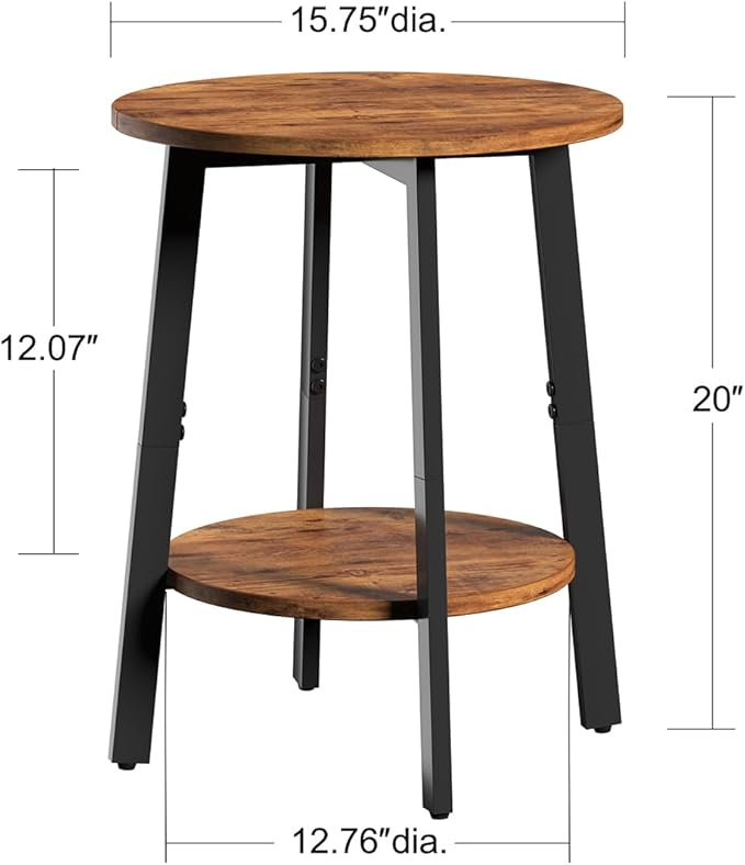 sthmec Side Table Set of 2, Small Round End Table - Image 3