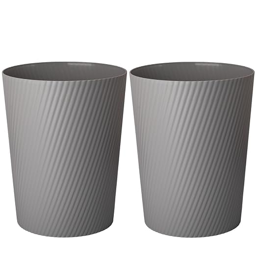 UUJOLY Small Bathroom Trash Can Wastebasket Garbage Can, Dark Grey, 2 Pack | by UUJOLY