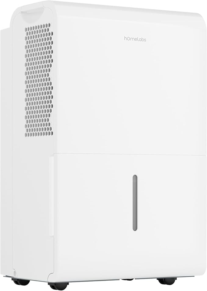 hOmeLabs Dehumidifier for Home, Office, Basements with Powerful Moisture Removal, Humidity Control, Auto Shut-off, Quiet Operation - 7,000 Sq Ft Wi-Fi (50 Pint MAX 120 Pint at 95°F, 90% RH)