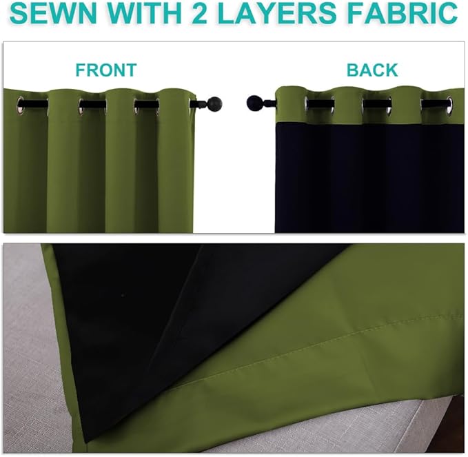 NICETOWN 100% Blackout Short Curtains - Image 5