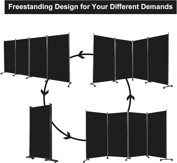 Room Divider Folding Privacy Screens, 6FT Tall Divider - Image 7