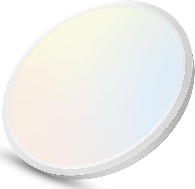 YELIOLED 12 Inch Slim Dimmable LED Flush Mount Ceiling Light Fixtures, 24W 2640LM 3000K/4000K/5000K, House Upgrade Led Lights for Bedroom Hallway Laundry Room Rental Units, 240W Equiv., White