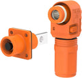 1 Set Battery Energy Storage Connector, 200A 50mm² High Current Connectors Quick Plug Terminal Orange Right Angle Plug and Socket IP67 Waterproof Power Adapter (200A, Orange)