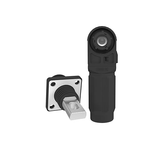 200A Battery Energy Storage Connector, 50mm² High Current Connectors IP67 Waterproof Copper Plate Wiring Power Adapter Quick Plug Terminal Right Angle Plug and Socket (1500V Black+Orange)