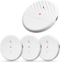 WSDCAM Glass Break Sensor Alarm 125dB Ultra-Slim Wireless Glass Break Detector Window Alarm Vibration Sensor for Home Window and Door Security - 4 Pack