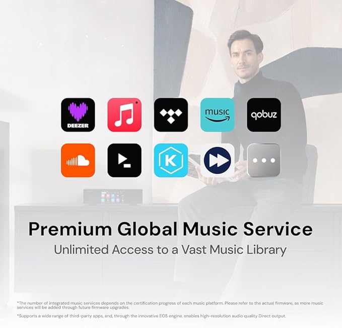 Eversolo T8 Music Streamer Transport with Remote | Dual Femtosecond Clocks, Fully Electrical Isolation Output & Stream Tidal, Qobuz and More | IIS, Coaxial, AES/EBU, USB Audio, and Optical Output