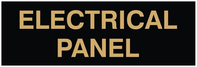 All Quality Basic Electrical Panel Sign - Fire Regulation Safety Compliance Sign - Black/Gold - Medium (1 Pack)