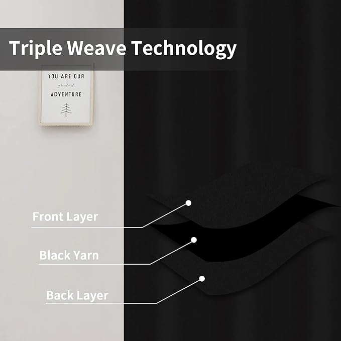 Easy-Going Blackout Curtains for Bedroom, Solid Thermal Insulated Grommet and - Image 3
