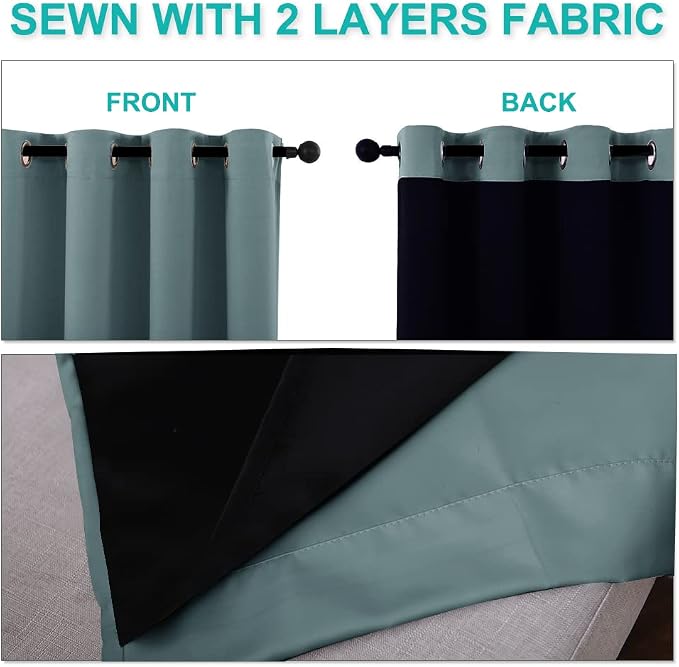 NICETOWN Full Shade Curtain Panels, Pair of Thermal Insulated & Energy - Image 5