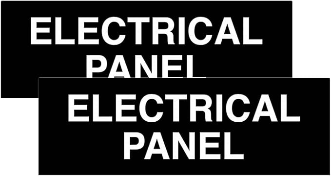 All Quality Basic Electrical Panel Sign - Fire Regulation Safety Compliance Sign - Black - Medium (2 Pack)