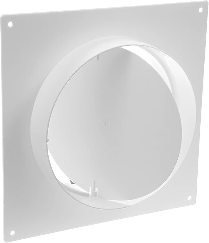 5" Inch Duct Connector Flange with Backdraft Damper - Plastic Straight Pipe Flange for Heating Cooling - Inlet Outlet Ventilation System - Ducting Coupling Wall Plate - Assembly Joint (125mm)