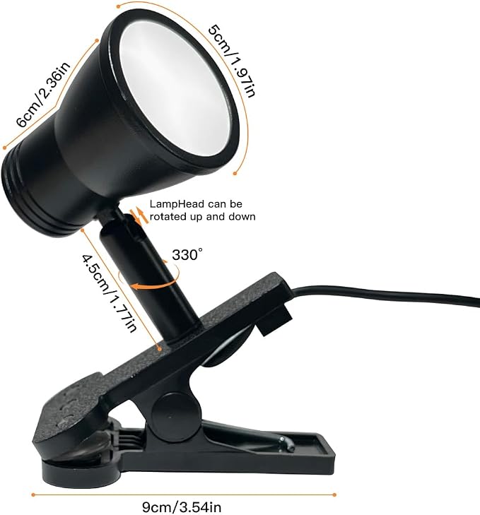 LUJOLUMIN Clip Lamp, Mini Portable 360° Rotation Clamp on Lamp - Image 8