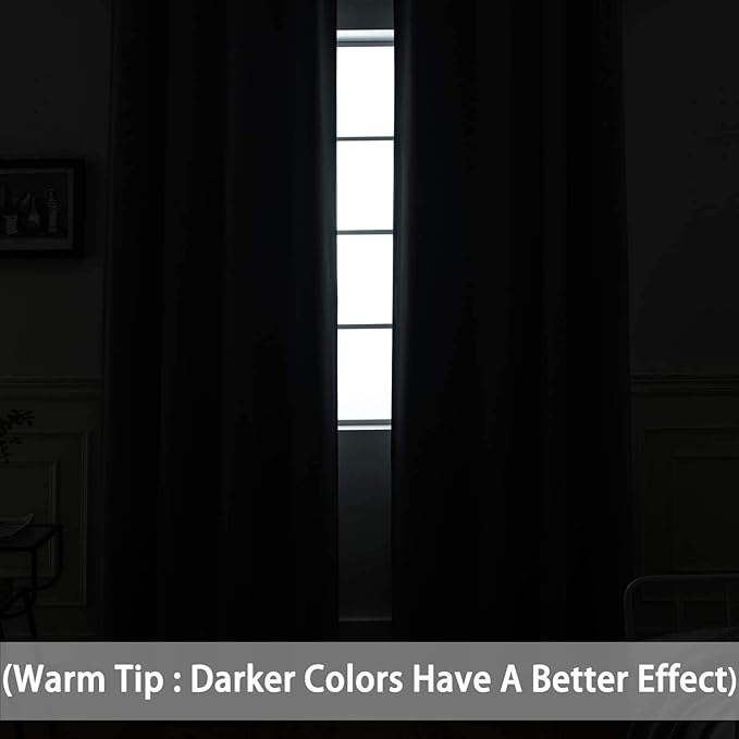 Yakamok Grey Room Darkening Curtains 96 inch Gray Sliding Door Drapes | 1 - Image 3