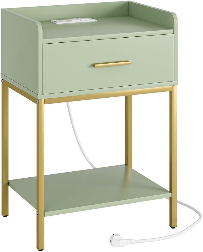 Nightstand with Charging Station, 3-Tier Modern Bedside Table Night Stand with - Image 8