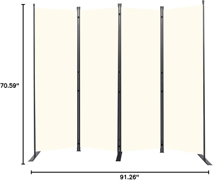 Room Divider 4 Panel-88''Wide, 6FT Room Dividers and Folding Privacy Screens | - Image 8