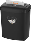 SUNTIKO 12-Sheet Cross-Cut Paper Shredder, P-4 Security Level for Home Office, 5.5 Gallon Bin, Destroys Credit Cards and Staples, ETL Certified, Black