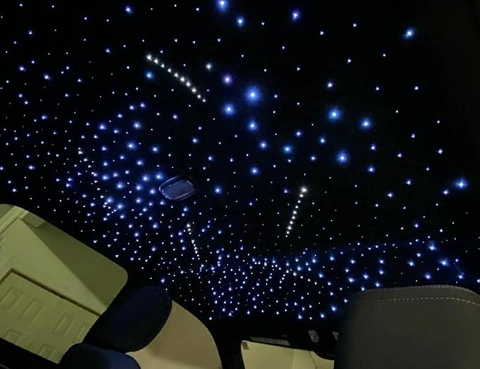 AMKI16W Bluetooth Twinkle Fiber Optic Star Ceiling Lights Lamp Kit, LED RGBW Engine Driver APP/Remote Control (430pcs(0.03in+0.04in+0.06in)9.8ft+Meteor)
