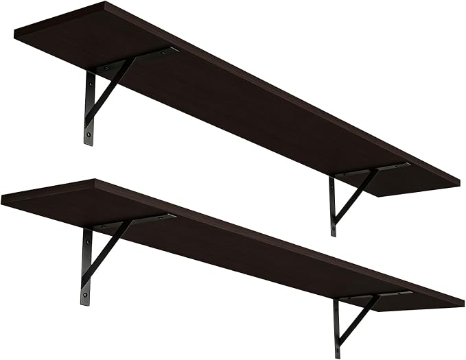 Long Wall Shelves, 47.3Inch Wooden Floating Shelves by DINZILVJ