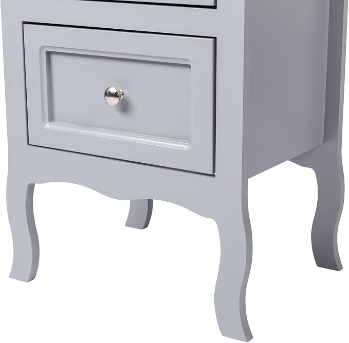 Bonnlo Gray Nightstand Set of 2, Nightstands - Image 6