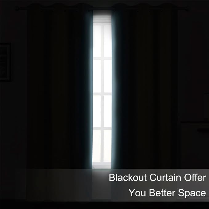 Stone Blue Thermal Blackout Curtains/52 x 95 Inch/Set of 2 Panels Room - Image 3