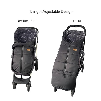 0-5T Length Ajustable Waterproof Stroller Winter Cover for All Stroller, XL Stroller Bunting Bag, Outdoor Tour Winter Stroller Sleeping Bag Infant to Toddler to Pre School