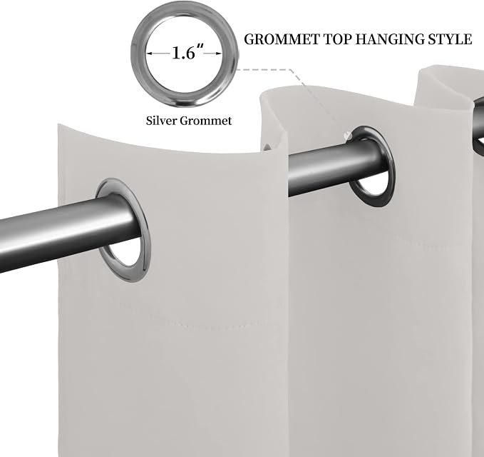 Easy-Going Thermal Grommet Blackout Curtains, 2 Panels 52x84 in, LightLinen | - Image 5