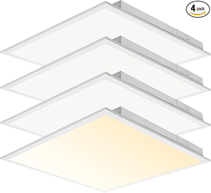 CycevSun 4-Pack 2x2 LED Flat Panel Light Drop Ceiling, 0-10V Dimmable, 40W, 4400LM, 3CCT 3000K/4000K/5000K Selectable, 100-277V, ETL Listed, 5-Year Service