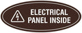 Signs ByLITA Oval Electrical Panel Inside Sign (Dark Brown) - Small 2 Pack