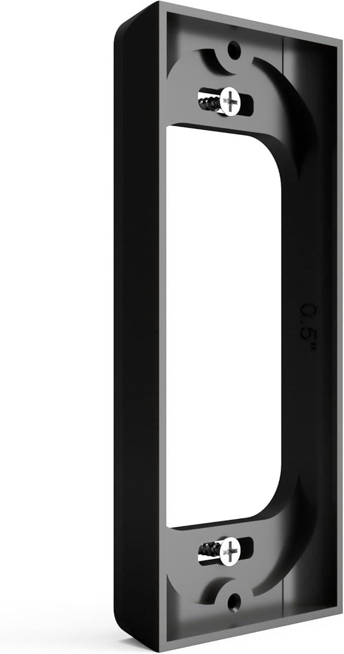 Ring PRO2 Doorbell Mount - Hidden River Lab genuine Mounting Spacer - 0.5-inch offset - Compatible with Ring PRO2 Video Doorbell (new name Ring Wired Doorbell PRO) - premium doorbell adapter - BLACK