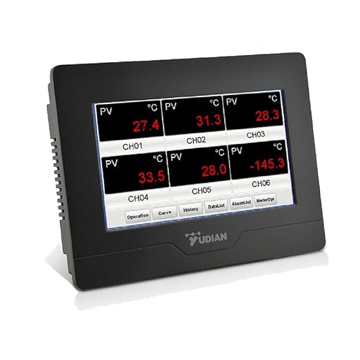 7-Inch Touch Screen 6-Zone Temperature Indicator/Panel Meter