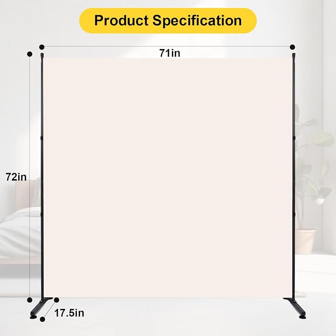 Room Divider Single Panel Folding Privacy Screen, Wall Divider - Image 4