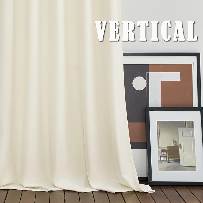RYB HOME Cream Velvet Curtains 90 inches - Image 6