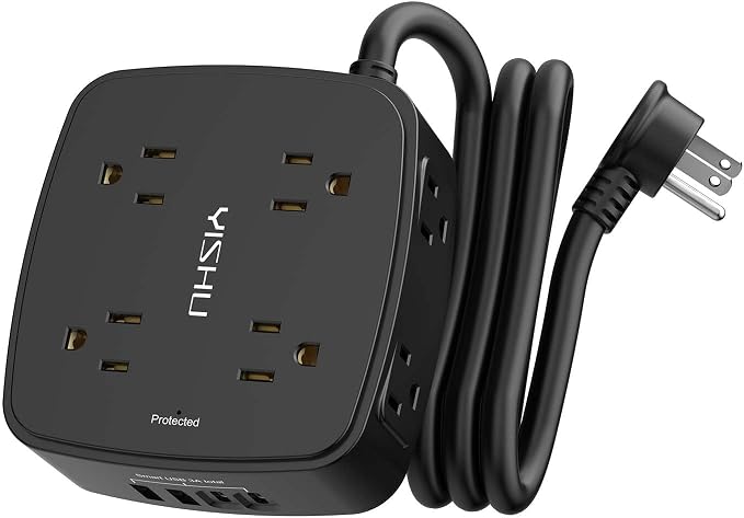 5Ft Surge Protector Power Strip by YISHU