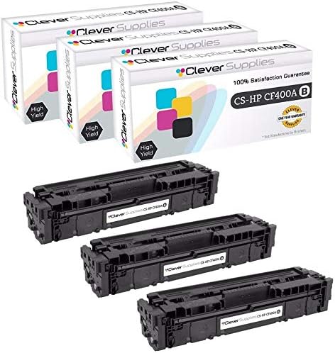CS Replacement Toner Cartridge Compatible with HP 201A CF400A Black Pro M252dw M252n MFP M277dw MFP M277n M252 M252dw 3 Set