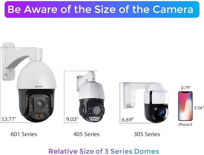 SUNBA Outdoor PTZ Analog Camera, 22X Optical Zoom, 960H CCTV Security Dome Camera, up to 328ft Night Vision with RS485 Control (405-22X)