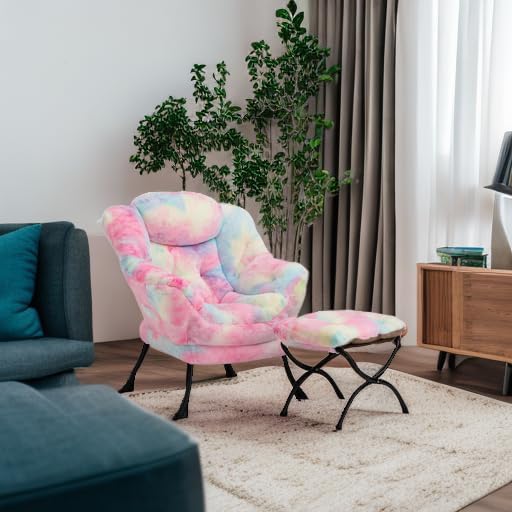 HollyHOME Lazy Chair with Foldable Ottoman, Accent Comfy Lounge Armchair and - Image 5