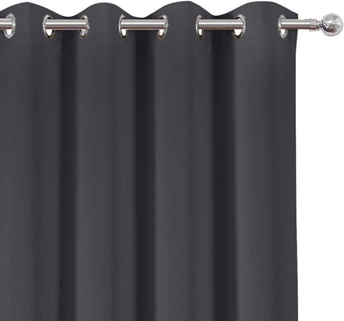 Blackout Curtains 66 x 95 inch/Dark Grey Curtains Set of 2 Panels/Thermal - Image 6