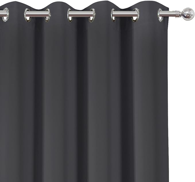 Dark Grey Thermal Blackout Curtains/52 x 95 Inch/Set of 2 Panels Room Darkening - Image 6