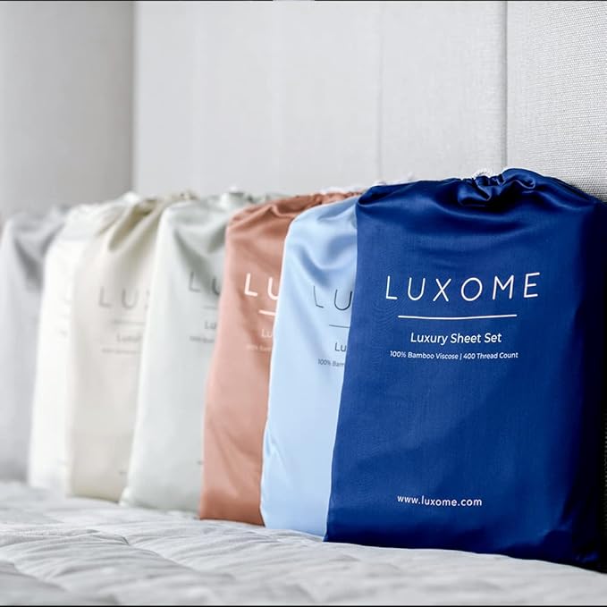 LUXOME 100% Rayon (Viscose) from Bamboo Pillowcase Set (King) | 400 Thread Count | Moisture-Wicking | Envelope Closure | Truffle