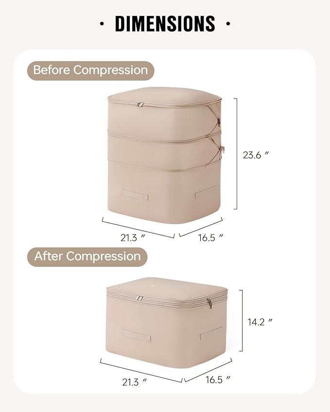Eachy 2-Pack Comforter Storage Bag Blanket Storage Bags, Compression Storage - Image 2