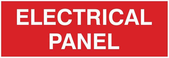 All Quality Basic Electrical Panel Sign - Fire Regulation Safety Compliance Sign -Red - Large (1 Pack)